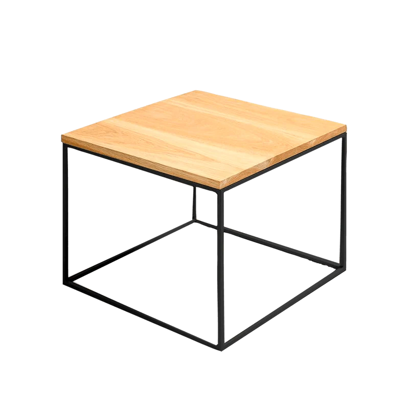 Tavolino TENSIO WOOD 50, impiallacciatura rovere, nero