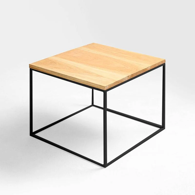 Tavolino TENSIO WOOD 50, impiallacciatura rovere, nero