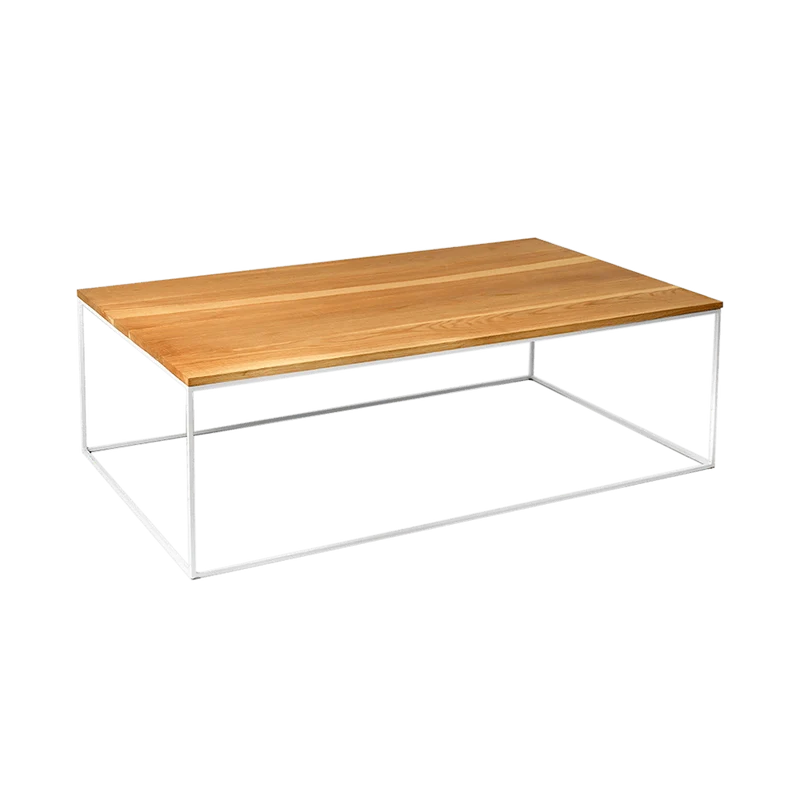 Tavolino TENSIO WOOD 100x60, impiallacciatura rovere, bianco