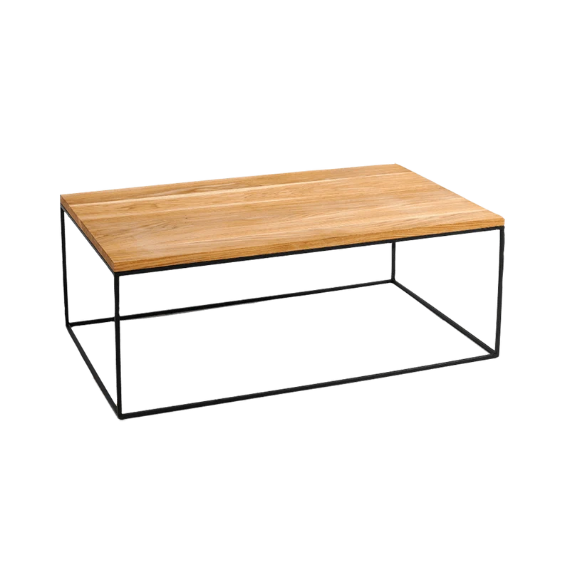 Tavolino Caffè TENSIO WOOD 140x80, impiallacciatura quercia, nero