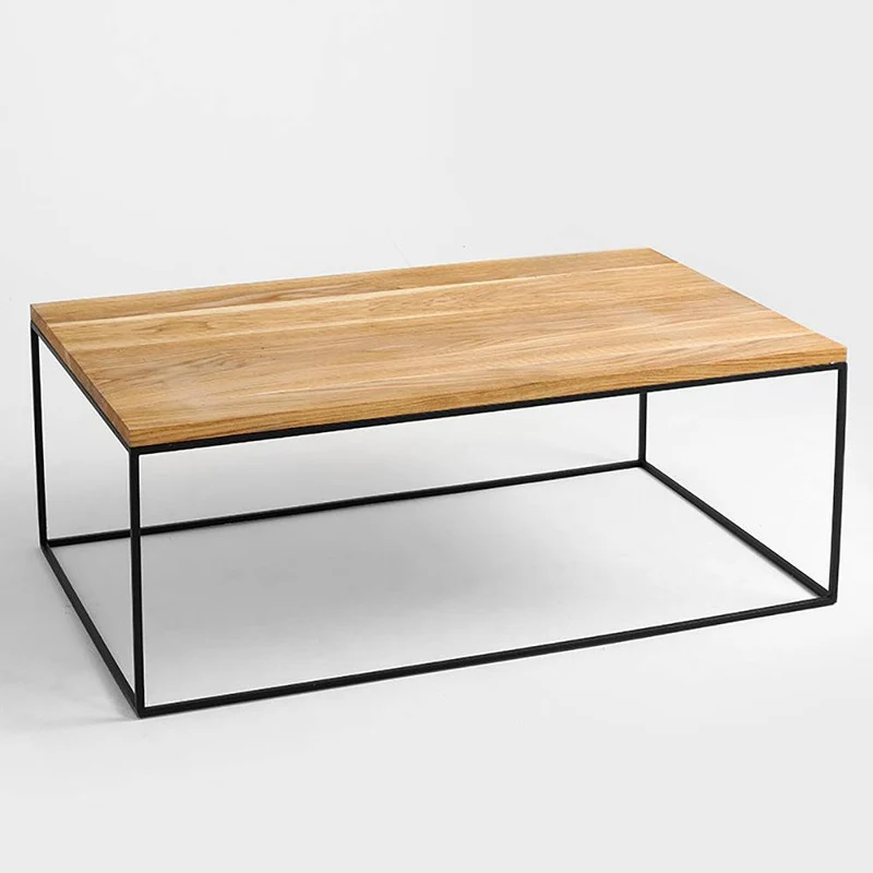 Tavolino Caffè TENSIO WOOD 140x80, impiallacciatura quercia, nero