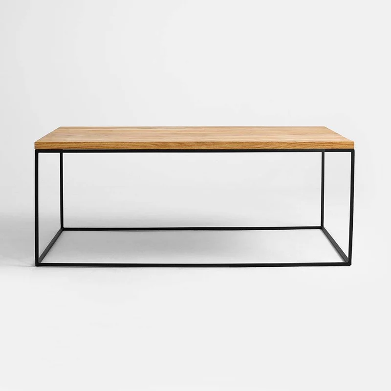 Tavolino Caffè TENSIO WOOD 140x80, impiallacciatura quercia, nero