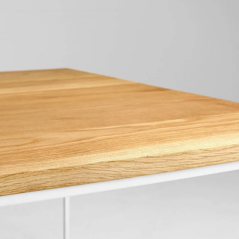 Tavolino Caffè TENSIO WOOD 140x80, impiallacciatura quercia, bianco