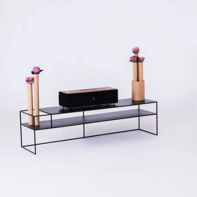 Tavolo RTV SENSO FLOWER METAL 170x45 L - nero