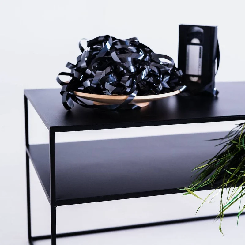 Tavolino RTV TENSIO 2 FLOOR METAL 100x45 - Nero