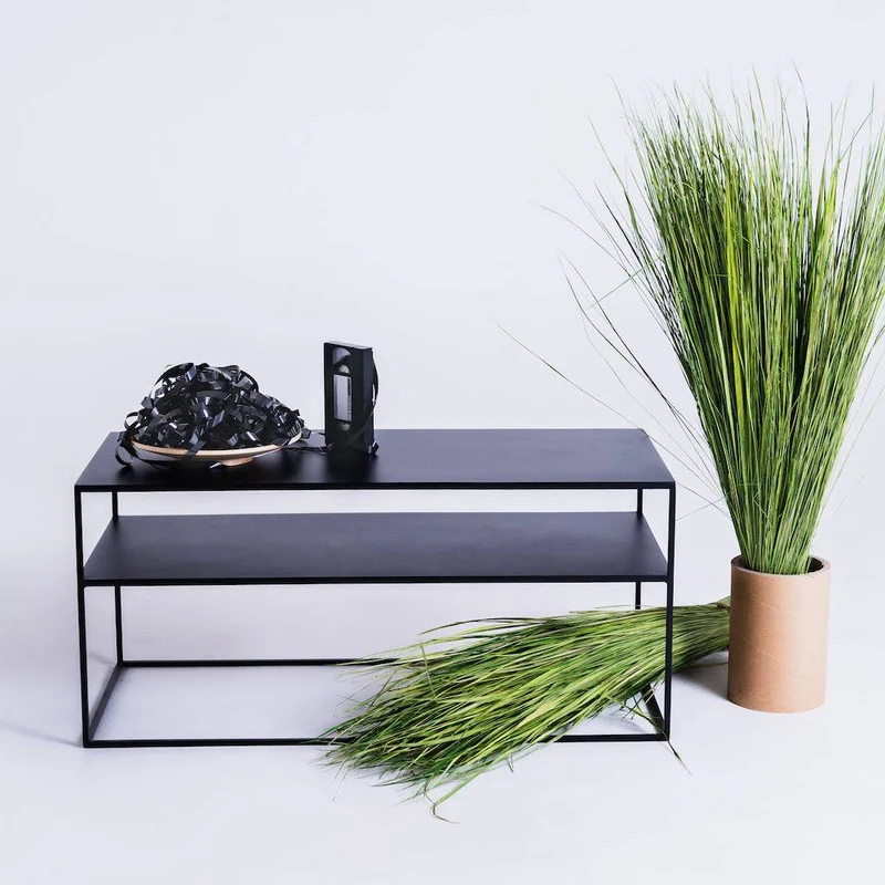 Tavolino RTV TENSIO 2 FLOOR METAL 100x45 - Nero