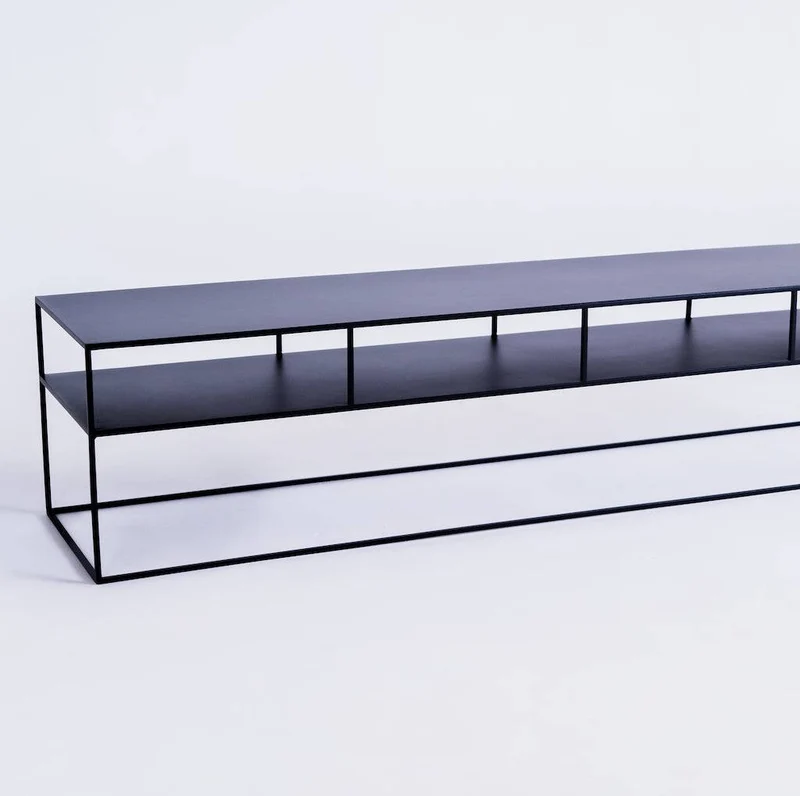 Tavolino RTV TENSIO 2 FLOOR METAL 200x45 - Nero