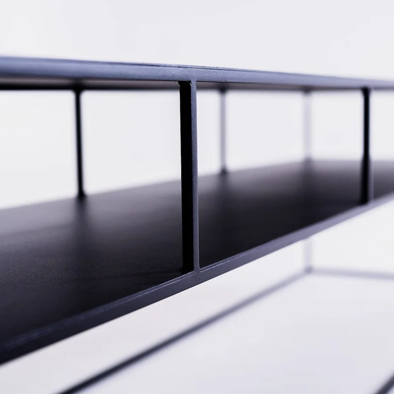 Tavolino RTV TENSIO 2 FLOOR METAL 200x45 - Nero