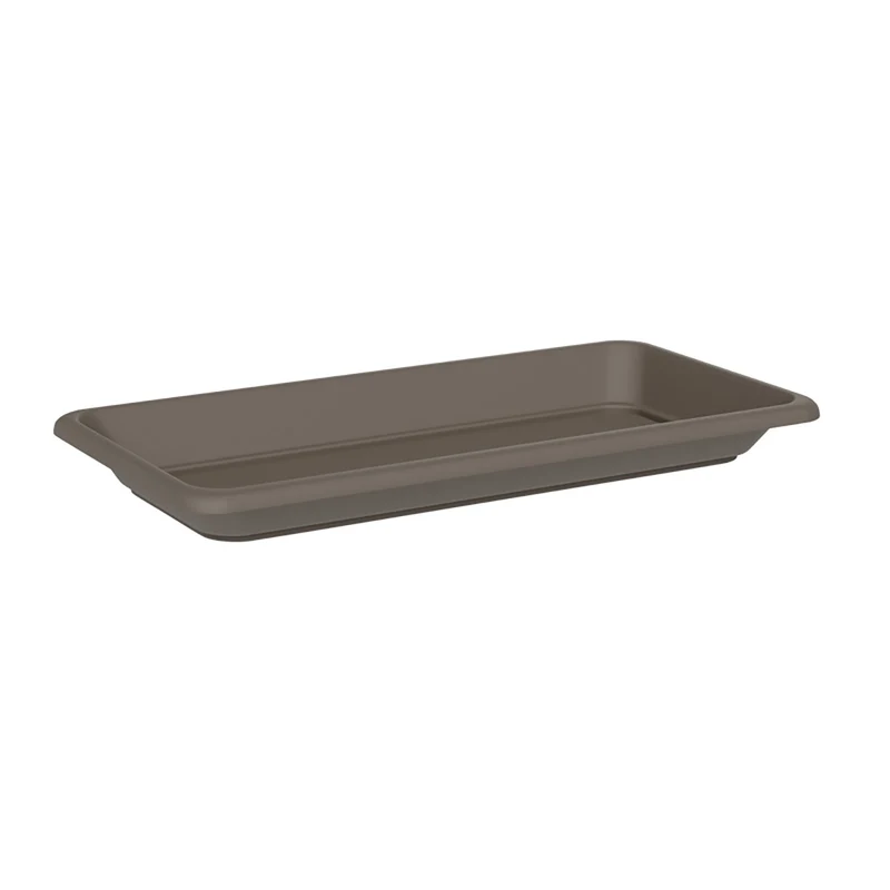 Sottovaso Rettangolare per Vaso a Cassettone Tera Tikal Saucer Sand 62x36 cm in Plastica Sabbia