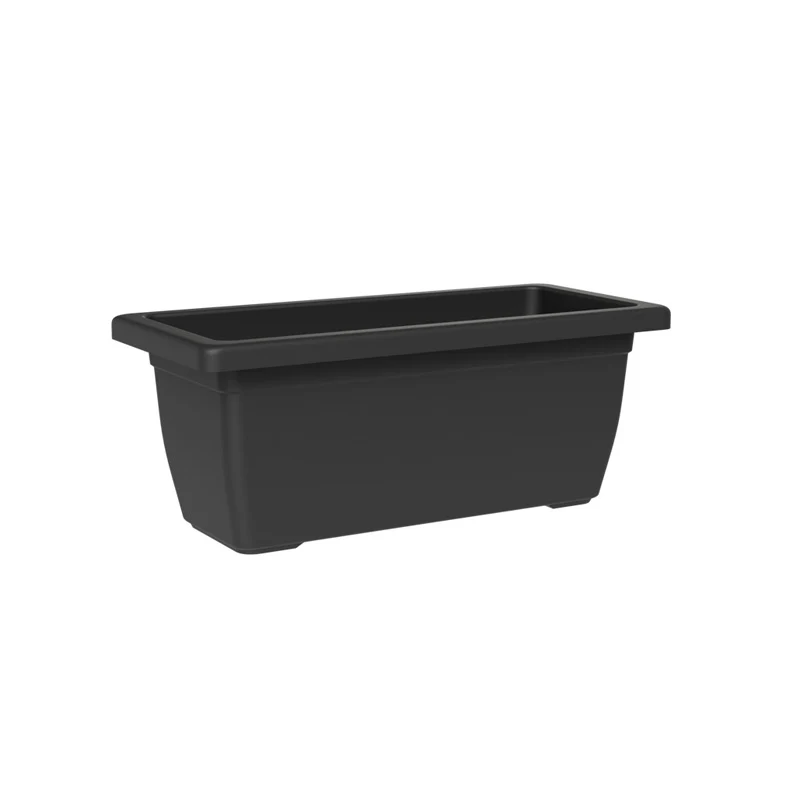 Vaso Rettangolare a Cassettone Outdoor Tera Tikal Ash 52x30 cm in Plastica Antracite