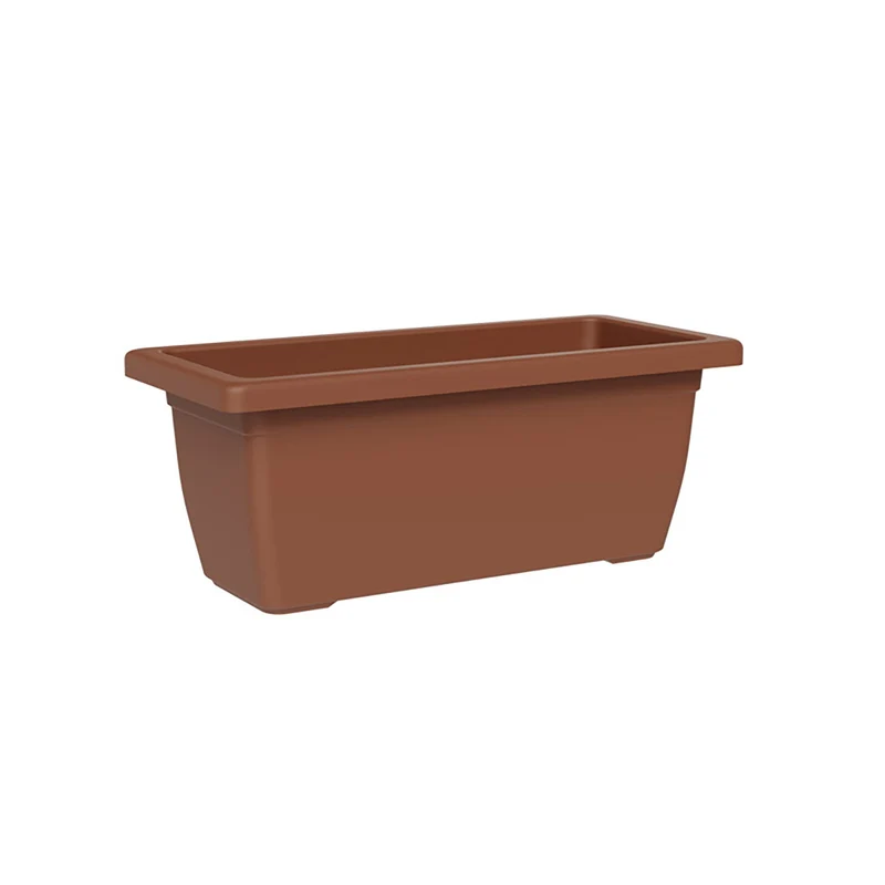 Vaso Rettangolare a Cassettone Outdoor Tera Tikal Clay 52x30 cm in Plastica Argilla