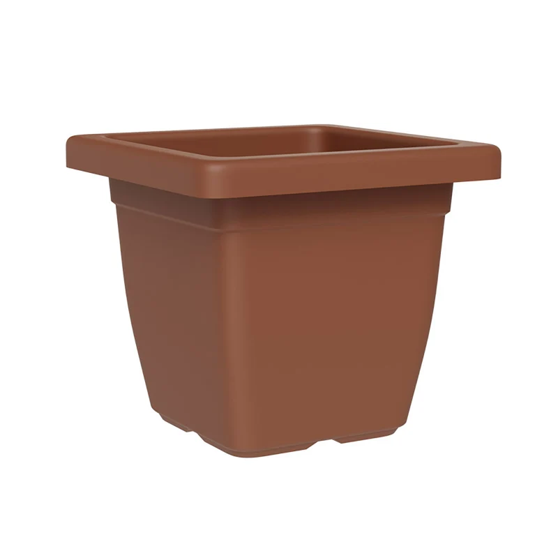 Vaso Quadrato Indoor e Outdoor Tera Nazca Clay 45x45 cm in Plastica Riciclata Argilla