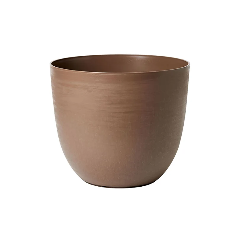 Vaso Rotondo Indoor e Outdoor Tera con Riserva D'acqua Over Sand Ø28 cm in Plastica Sabbia