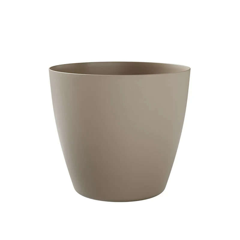 Vaso Rotondo Indoor e Outdoor Tera Bayon Kit Milk Ø35 cm in Plastica Beige