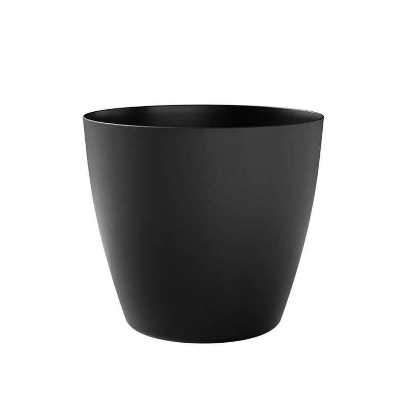 Vaso Rotondo Indoor e Outdoor Tera Bayon Kit Ash Ø40 cm in Plastica Antracite