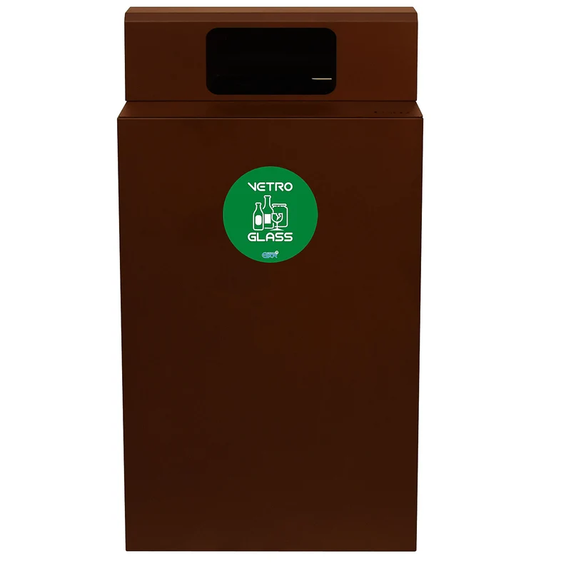 Contenitore per Raccolta Differenziata Capacità 100 L con Etichette 45x50x96 cm in Acciaio Verniciato