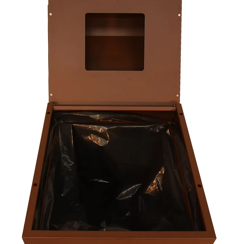 Contenitore per Raccolta Differenziata Capacità 100 L con Etichette 45x50x96 cm in Acciaio Verniciato