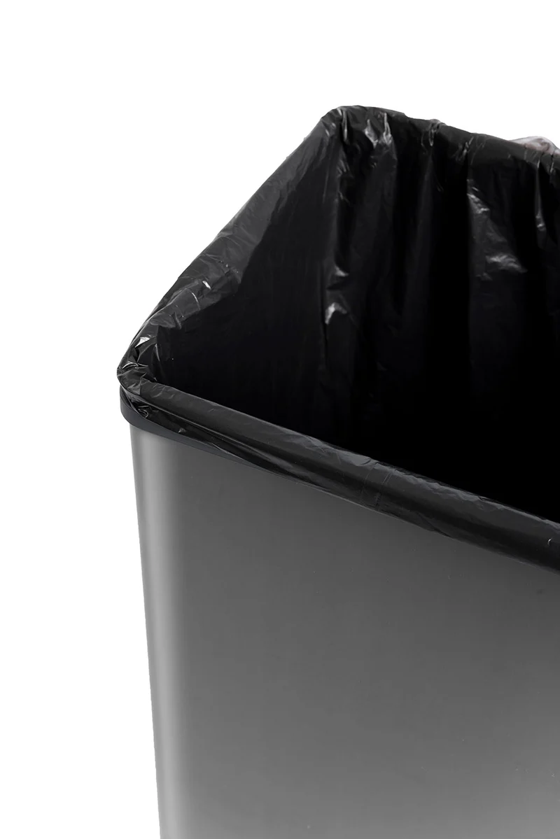Pattumiera Alta 54L Interno Esterno Keter Verto Recycle 43,5x26,5x68,7 cm con Bordo Copri Sacco in Plastica Grigio Perla