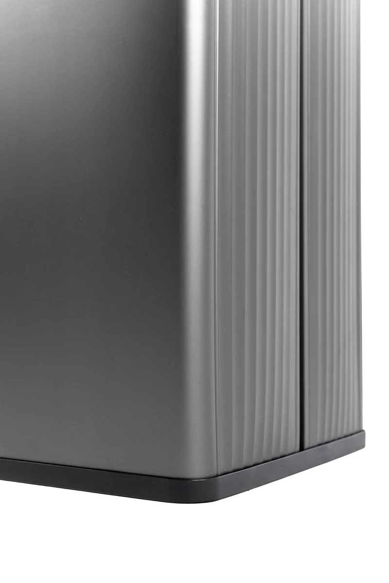 Pattumiera Alta 54L Interno Esterno Keter Verto Recycle 43,5x26,5x68,7 cm con Bordo Copri Sacco in Plastica Grigio Perla