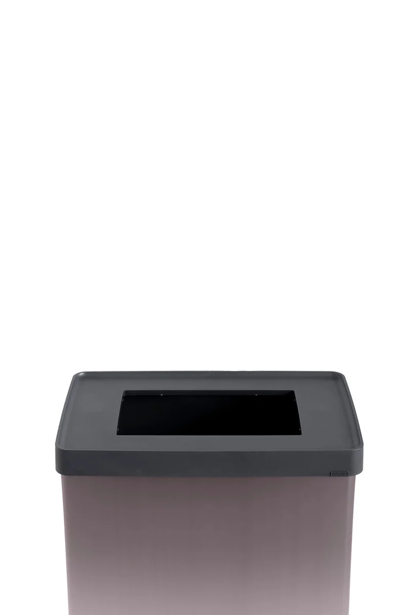 Pattumiera Alta 54L Interno Esterno Keter Verto Recycle 43,5x26,5x68,7 cm con Bordo Copri Sacco in Plastica Rosa Perla