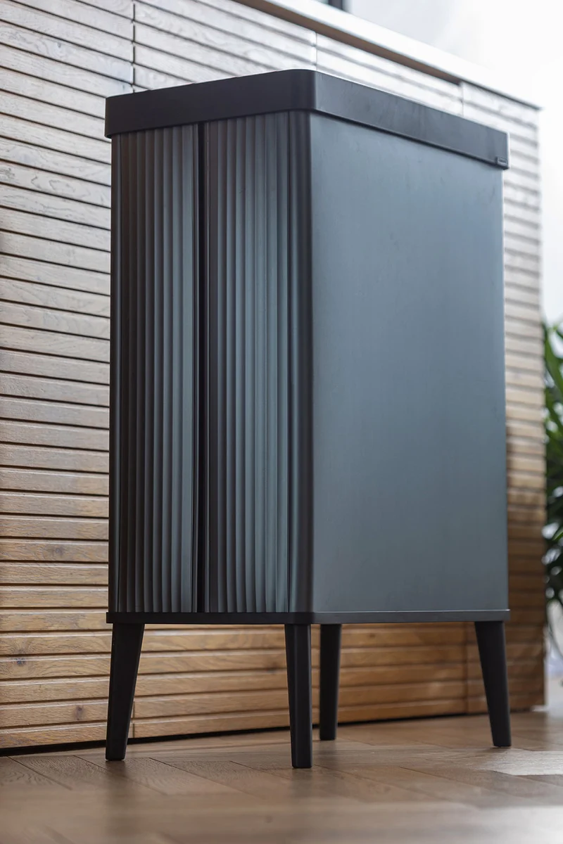 Pattumiera Alta 54L Keter Verto High 43,5x26,5x68,7 cm in Plastica Blu Perla