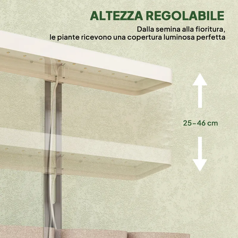 Lampade per Pianta 42 Luci LED con 3 Vasi Timer e Illuminazione Regolabile Bianco