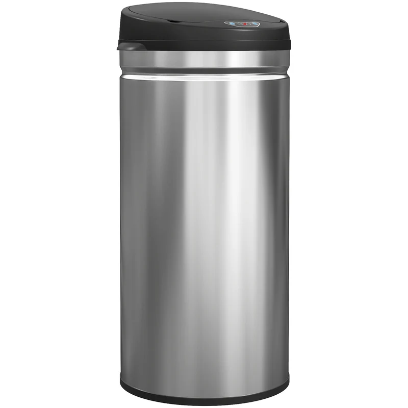 Pattumiera da 42L 30,5x30,5x68 cm con Sensore di Movimento in Acciaio Inox