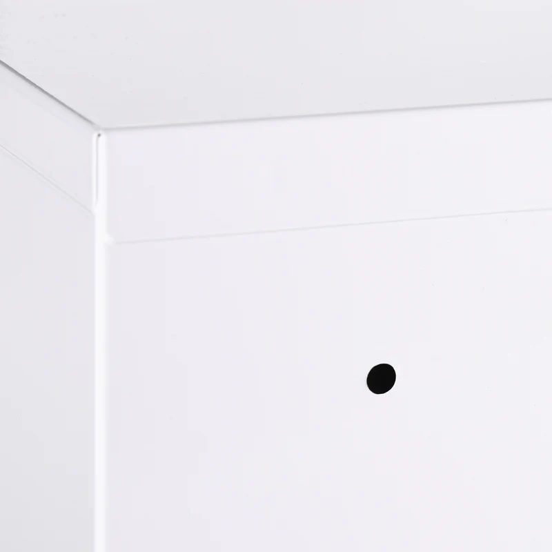 Armadietto Medicinali a 3 Ripiani 40x15x53,5 cm con Serratura e 2 Chiavi in Acciaio Bianco
