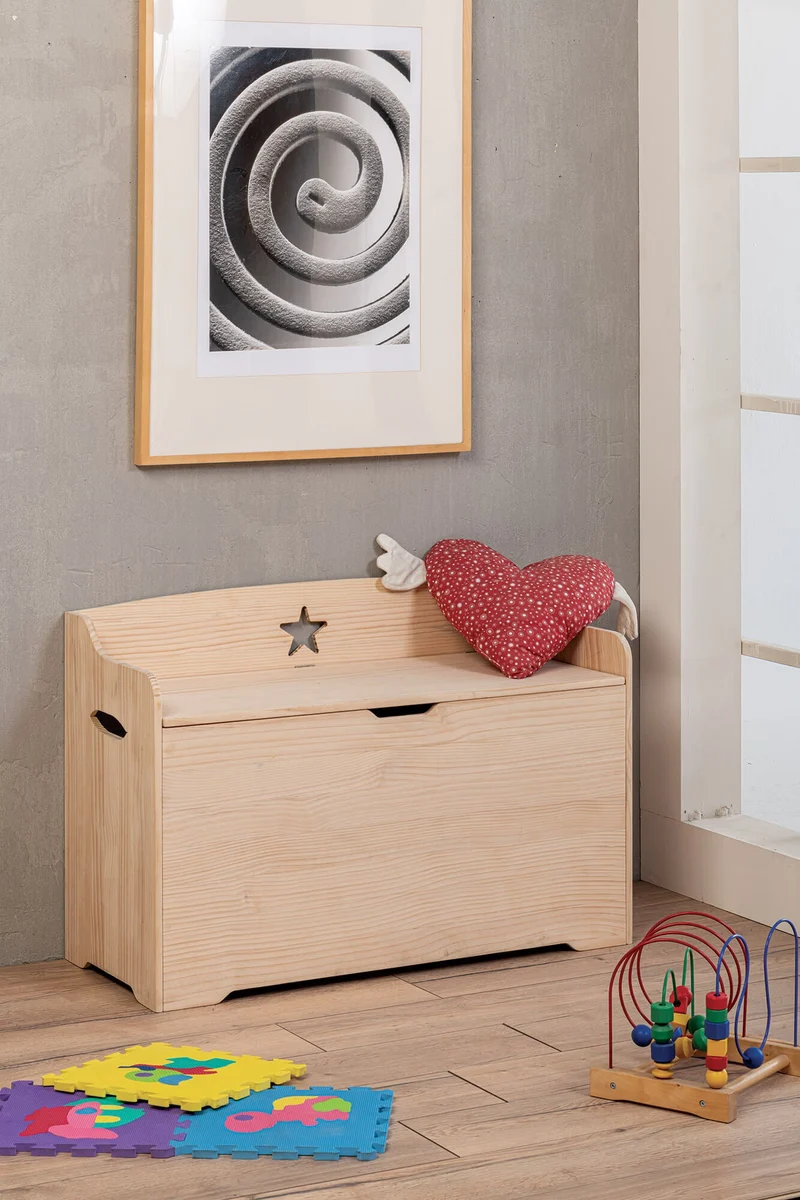 Cassapanca Baule in Legno 100x42x73 cm Star