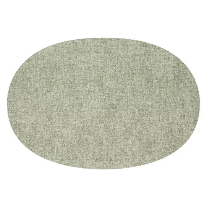 TOVAGLIETTA OVALE DOUBLE FACE FABRIC VERDE MENTA 34X48CM