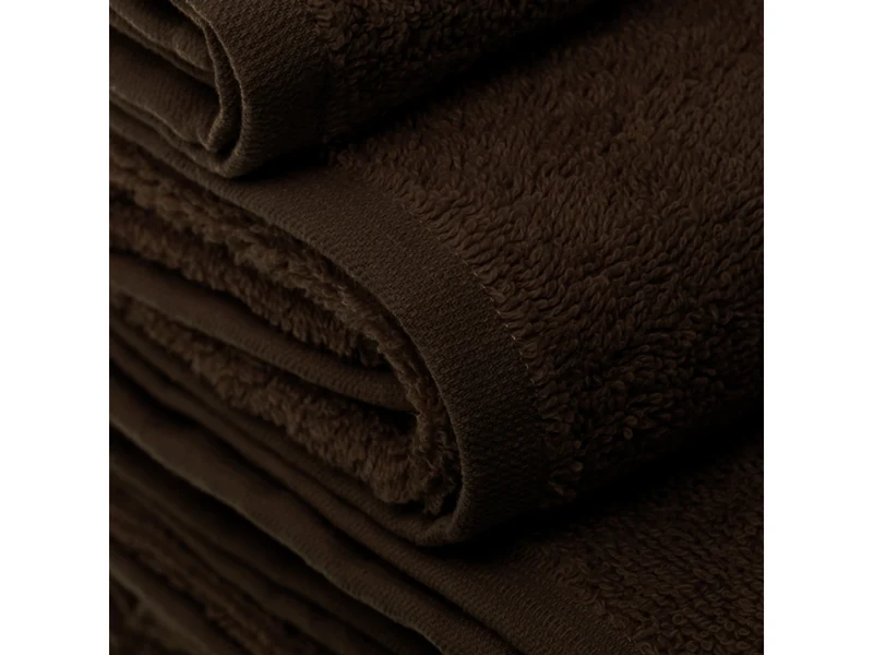 Set asciugamano towel toletta 100% cotone cioccolato 30x50cm