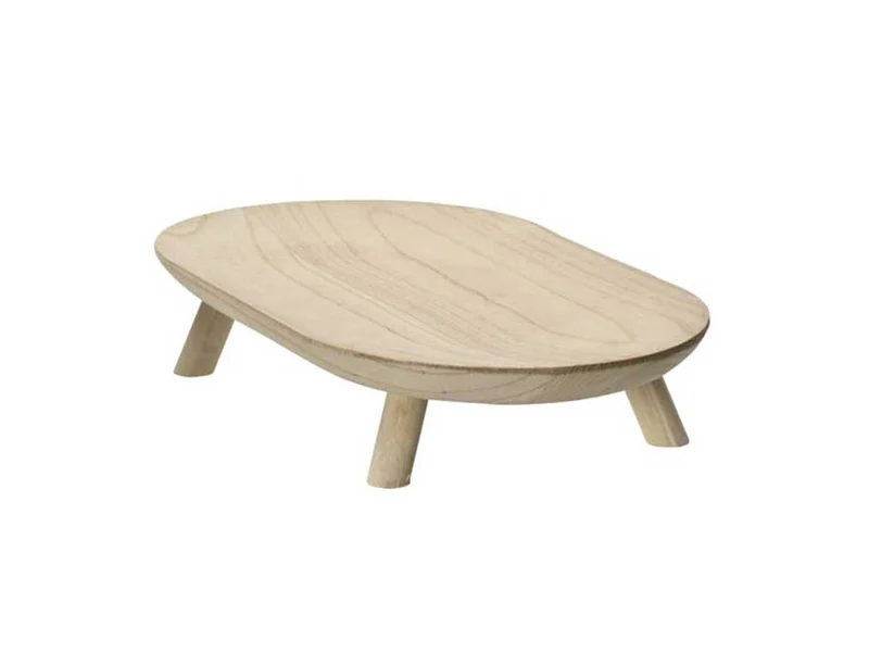 Piatto Decorativo in Legno di Paulownia 44x26x9cm - Stile Country, Disponibile in 2 colori - Kaemingk