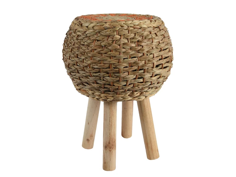 Sgabello etnico in giacinto d'acqua colore naturale capacitÃ 10 kg 38x50cm - Decoris
