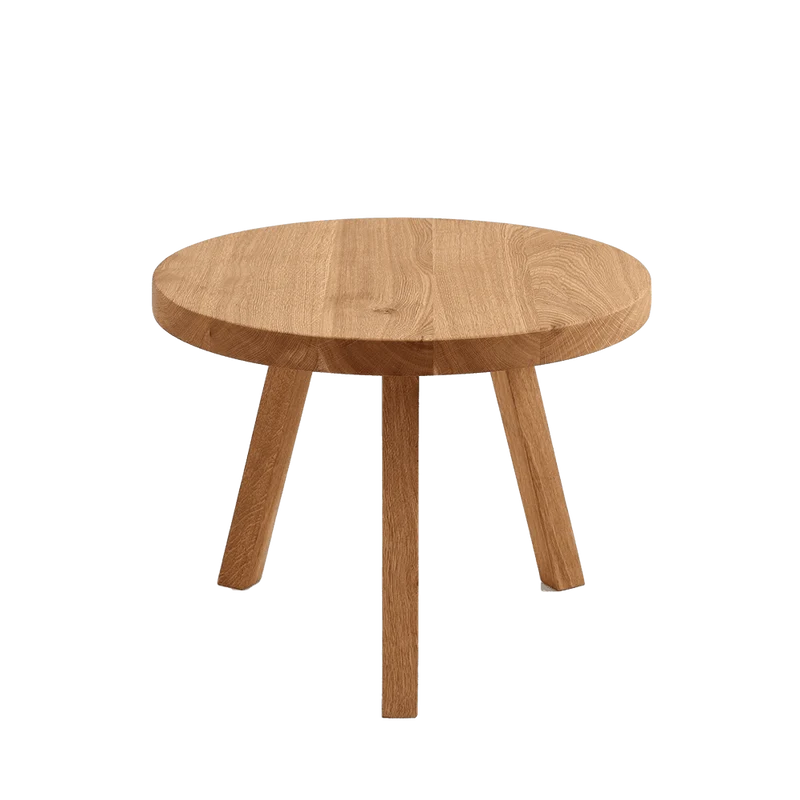 Tavolino TREBEN ⌀60 Legno Massello Quercia