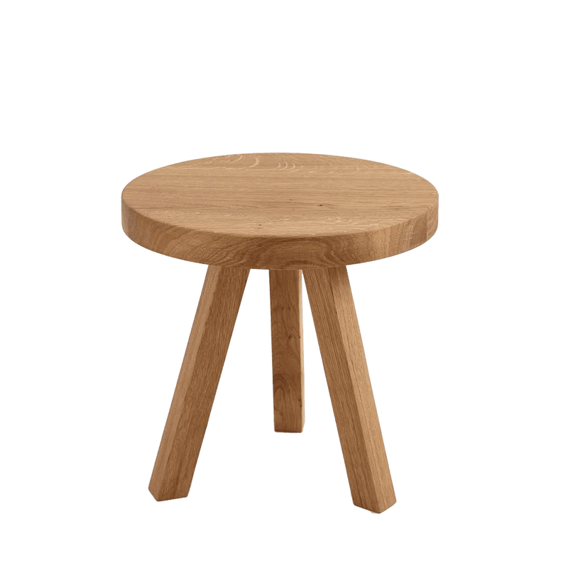 Tavolino TREBEN ⌀40 Legno Massello Quercia