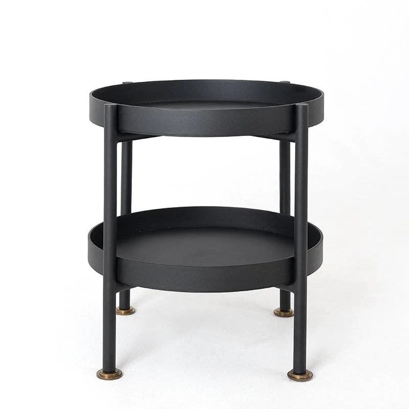 Tavolino da caffè HANNA METAL doppio - nero