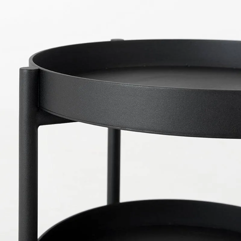 Tavolino da caffè HANNA METAL doppio - nero