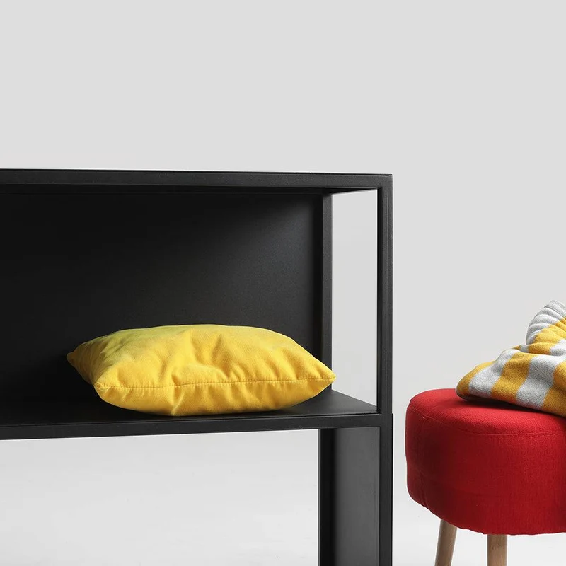 Libreria HYLLER SIDE METAL 150x75, nero
