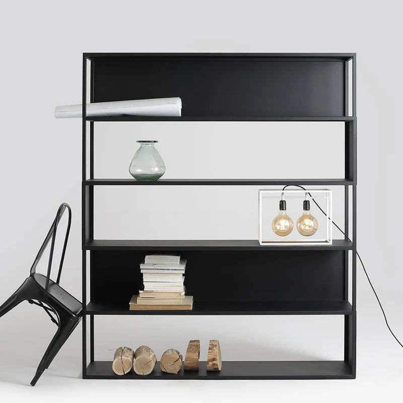 Libreria HYLLER SIDE METAL 150x180 nero