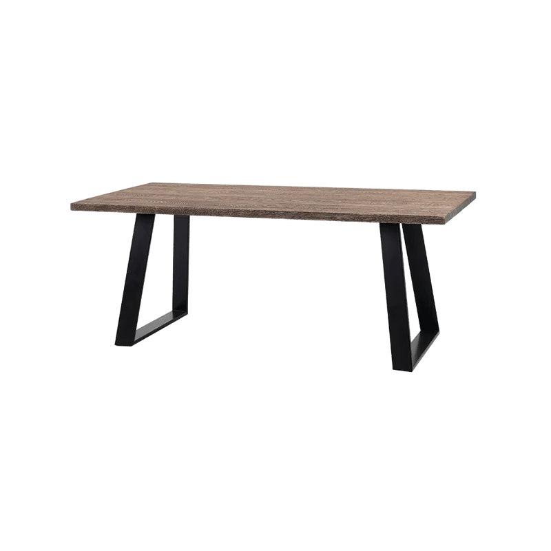 Tavolo da Pranzo HOFER 180x90 Legno Massello Rovere Nero