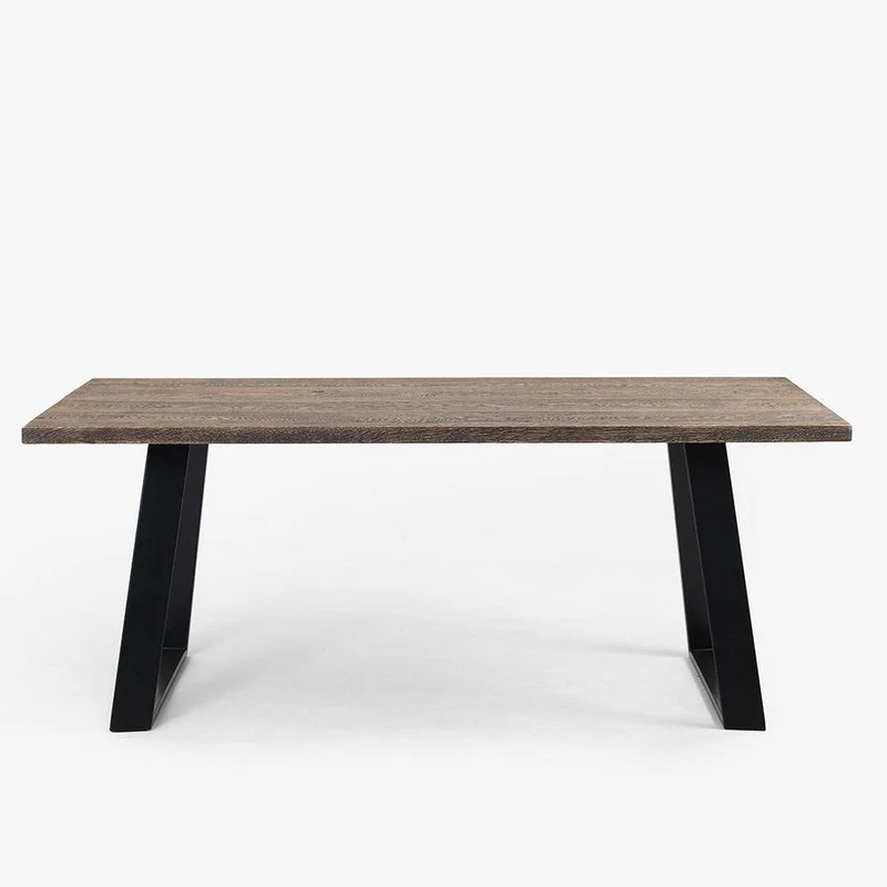 Tavolo da Pranzo HOFER 180x90 Legno Massello Rovere Nero