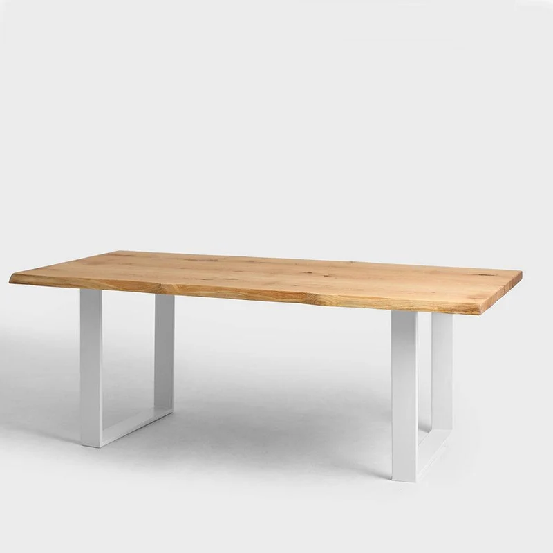 Tavolo da Pranzo FELD 180x90 Legno Massello Rovere Bianco