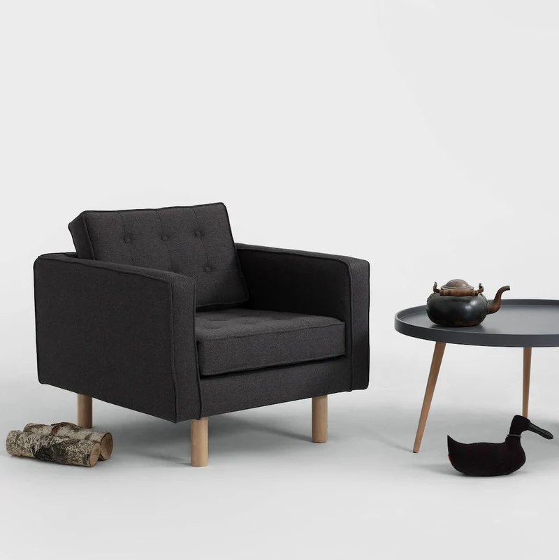 Poltrona TOPIC WOOD, Carbon, Legno Naturale