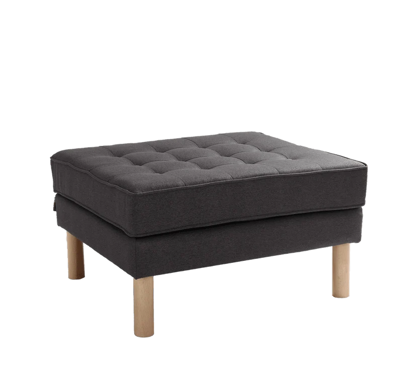 Pouf TOPIC WOOD 75, Carbon, Legno Naturale