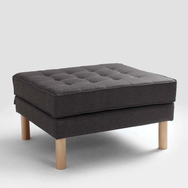 Pouf TOPIC WOOD 75, Carbon, Legno Naturale