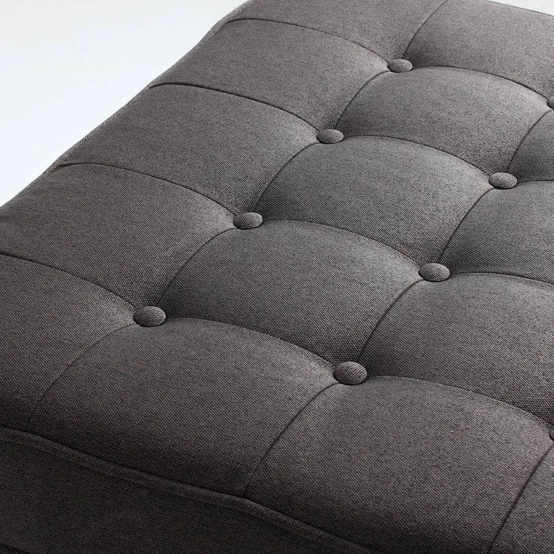 Pouf TOPIC WOOD 75, Carbon, Legno Naturale