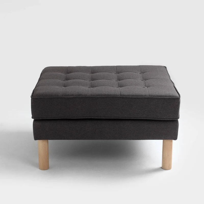 Pouf TOPIC WOOD 75, Carbon, Legno Naturale