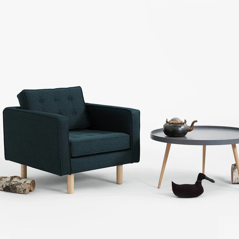 Poltrona TOPIC WOOD, Deep Sea, Naturale