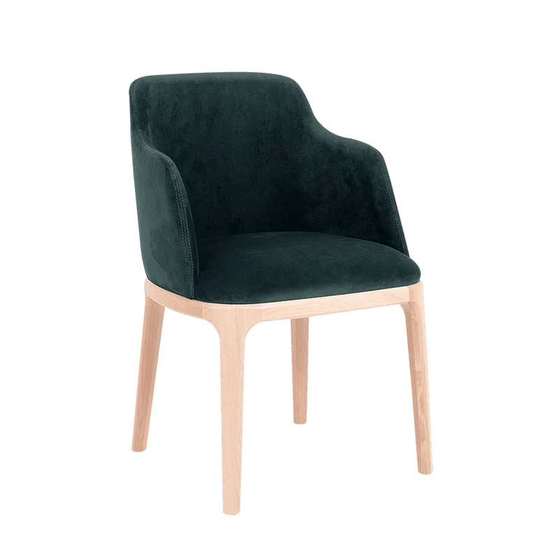 Sedia LULU con Braccioli - Verde Bottiglia