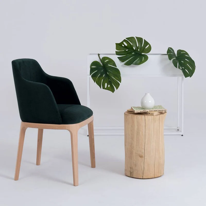 Sedia LULU con Braccioli - Verde Bottiglia